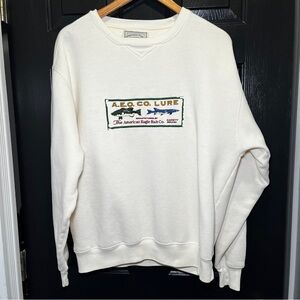Vintage American Eagle Outfitters Fishing Lure Sweatshirt AE Bait Co Size Large